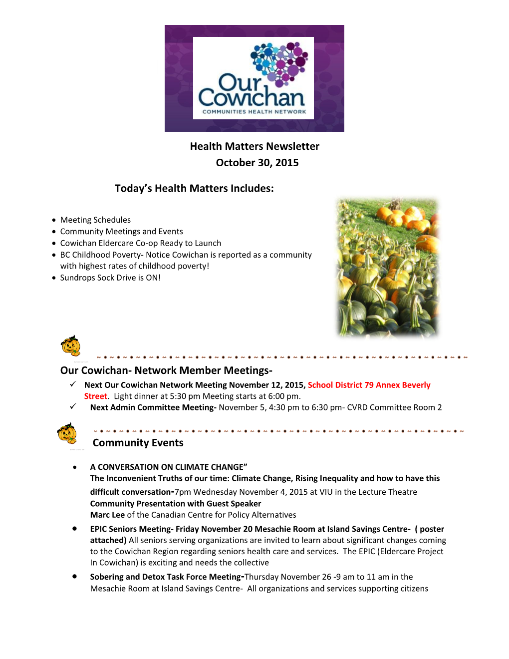 Health Matters Newsletter October 30 2015.Pdf