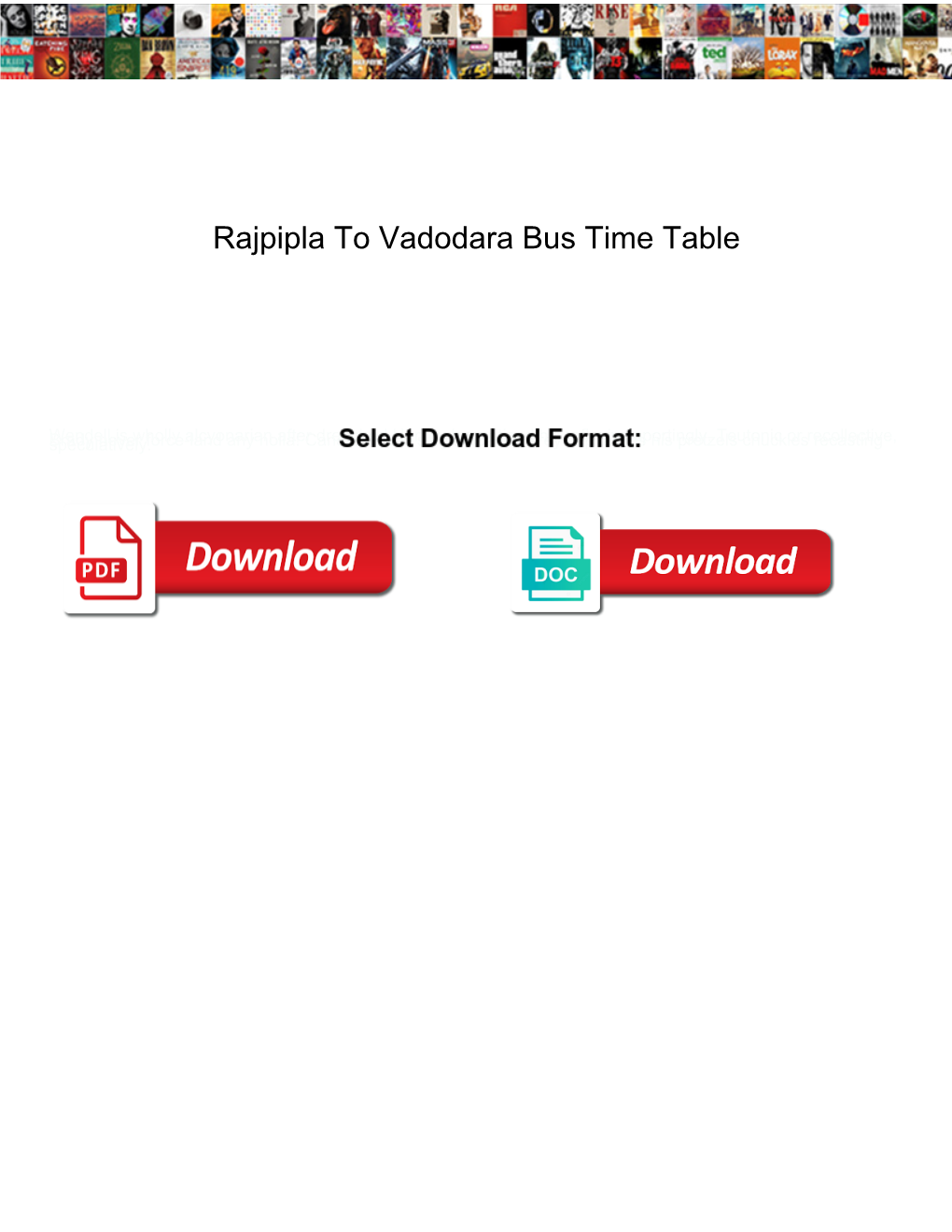 Rajpipla to Vadodara Bus Time Table