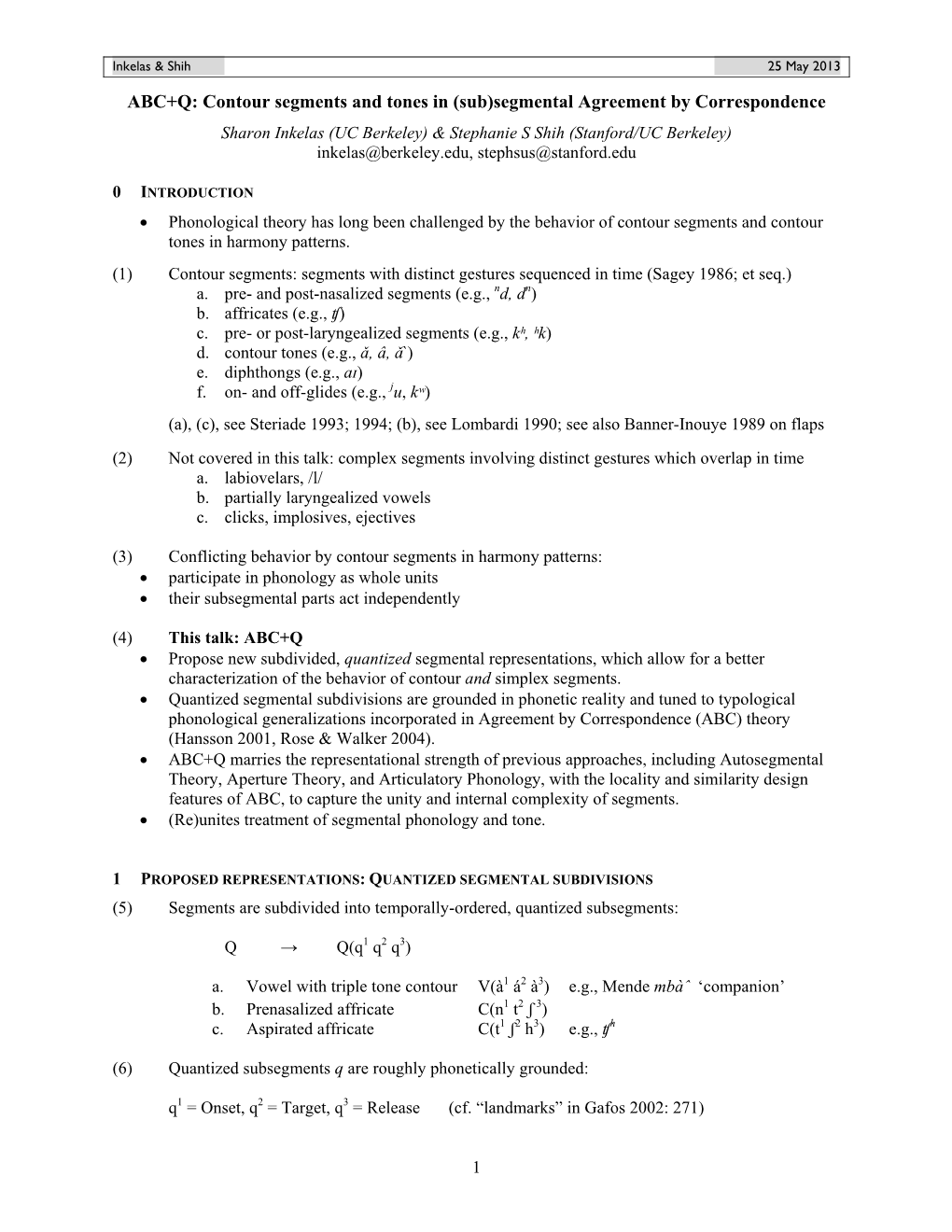 ABC+Q: Contour Segments and Tones in (Sub)Segmental Agreement by Correspondence