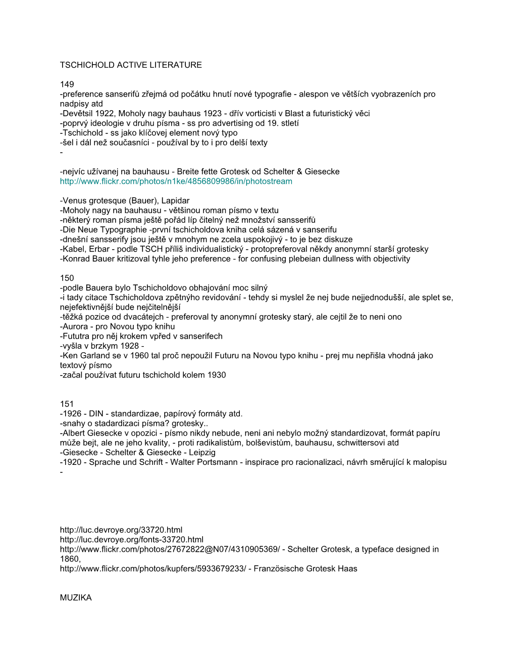 TSCHICHOLD ACTIVE LITERATURE 149 -Preference Sanserifů