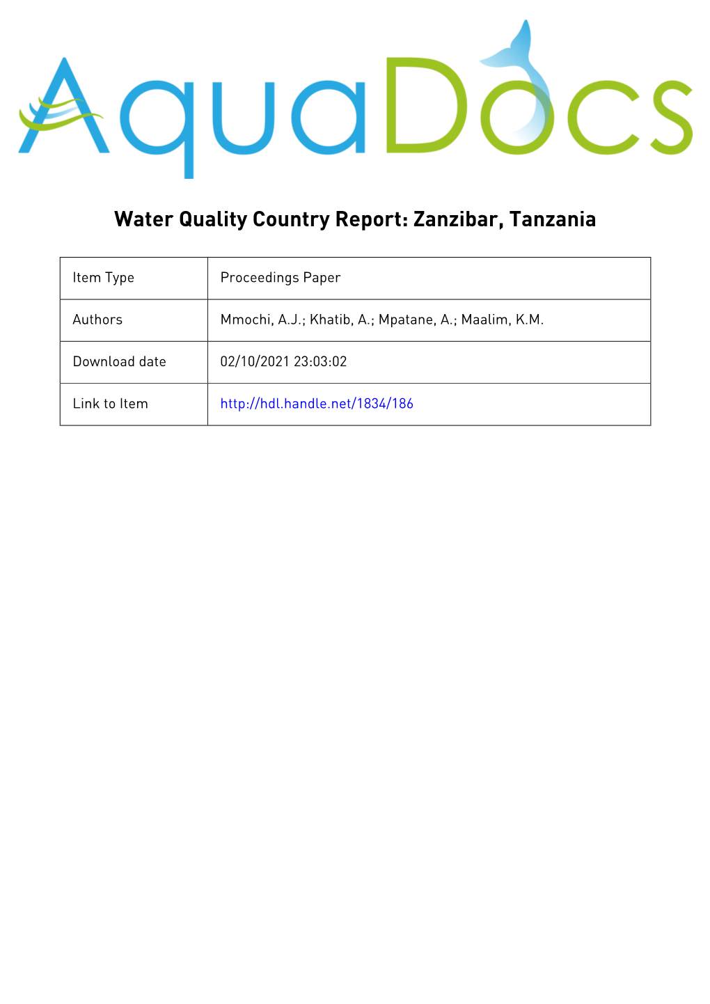 Country Report Tanzania - Zanzibar