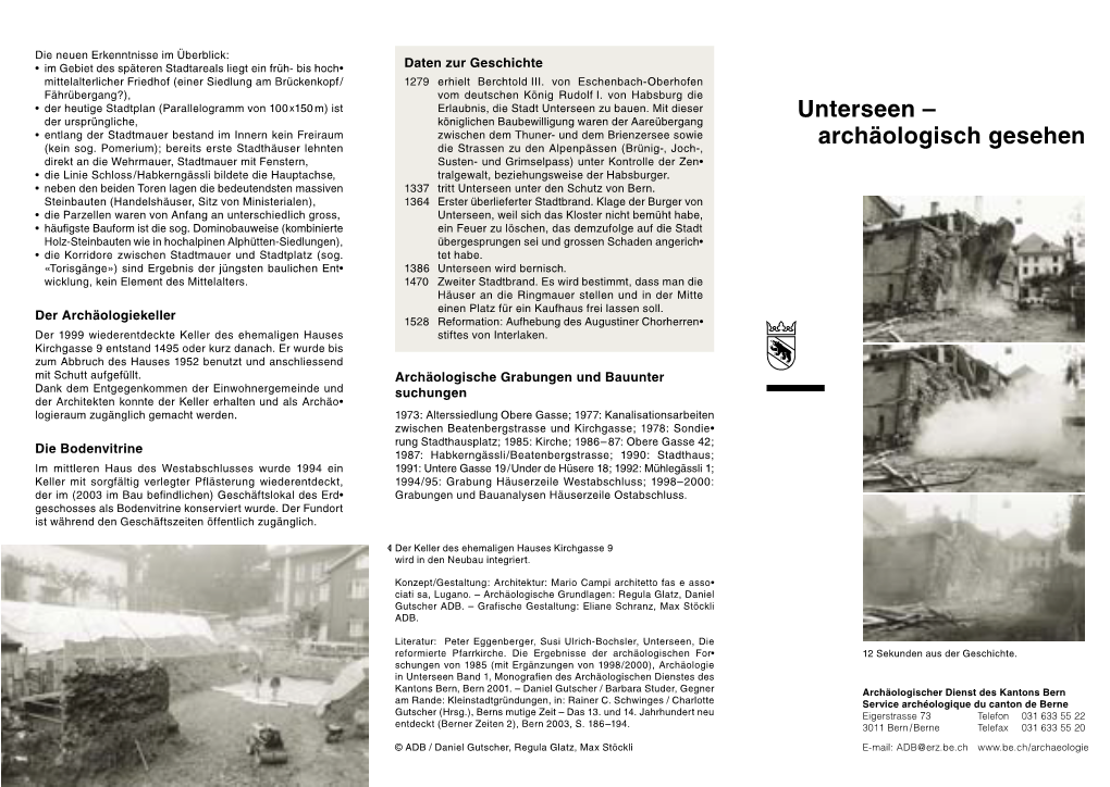 Faltblatt Unterseen Archaeologie