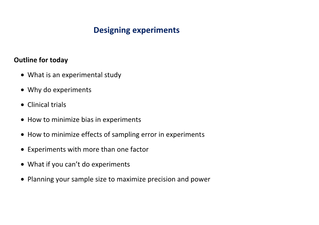 Designing Experiments