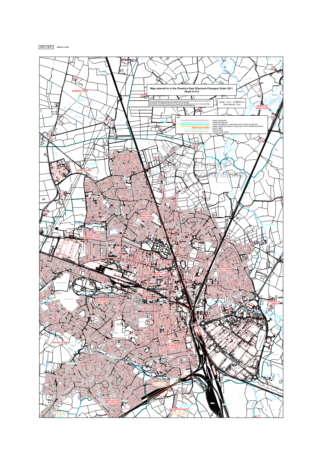 Map Referred to in the Cheshire East (Electoral Changes) Order 2011 Sheet 8 of 9