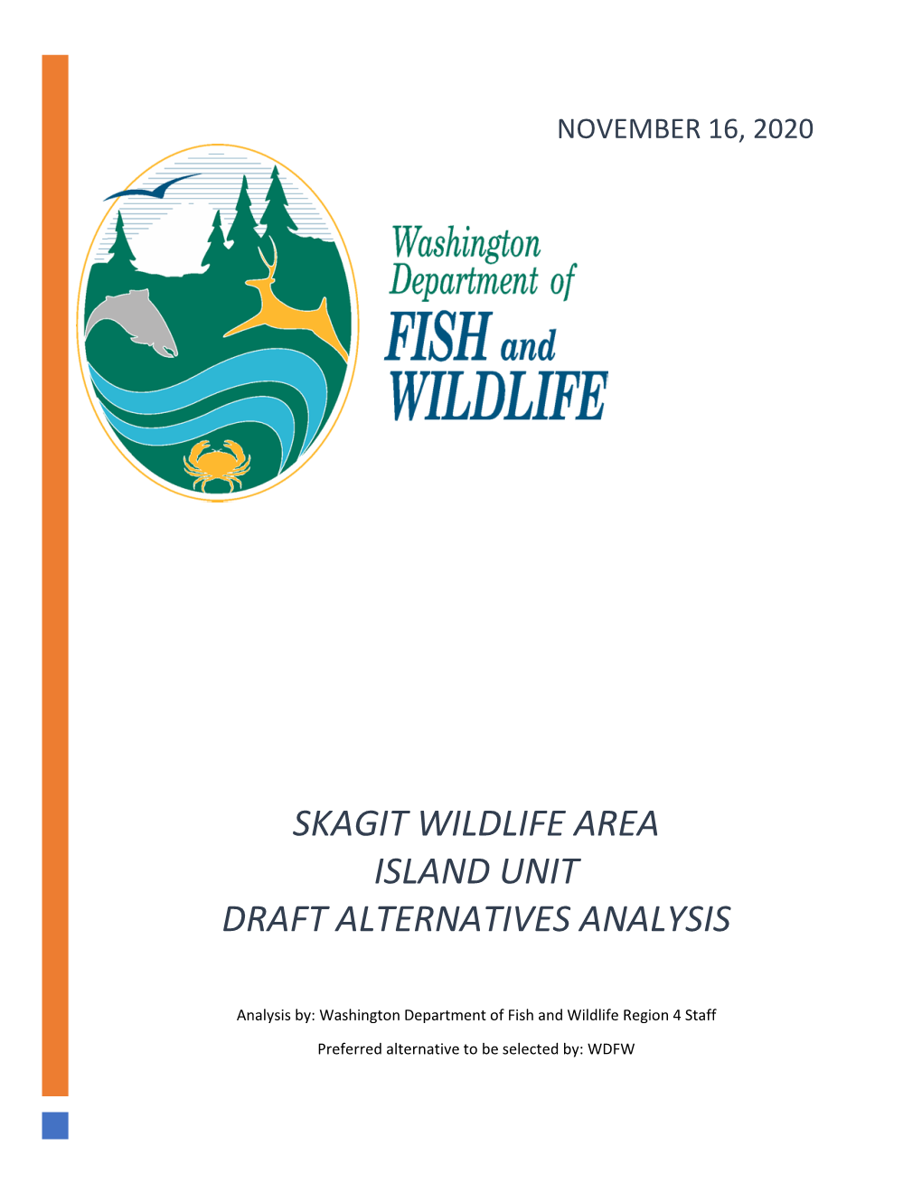 Skagit Wildlife Area Island Unit Draft Alternatives Analysis