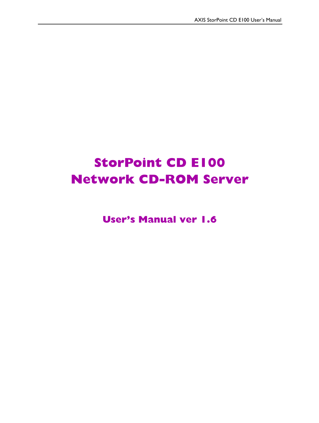 Storpoint CD E100 Network CD-ROM Server