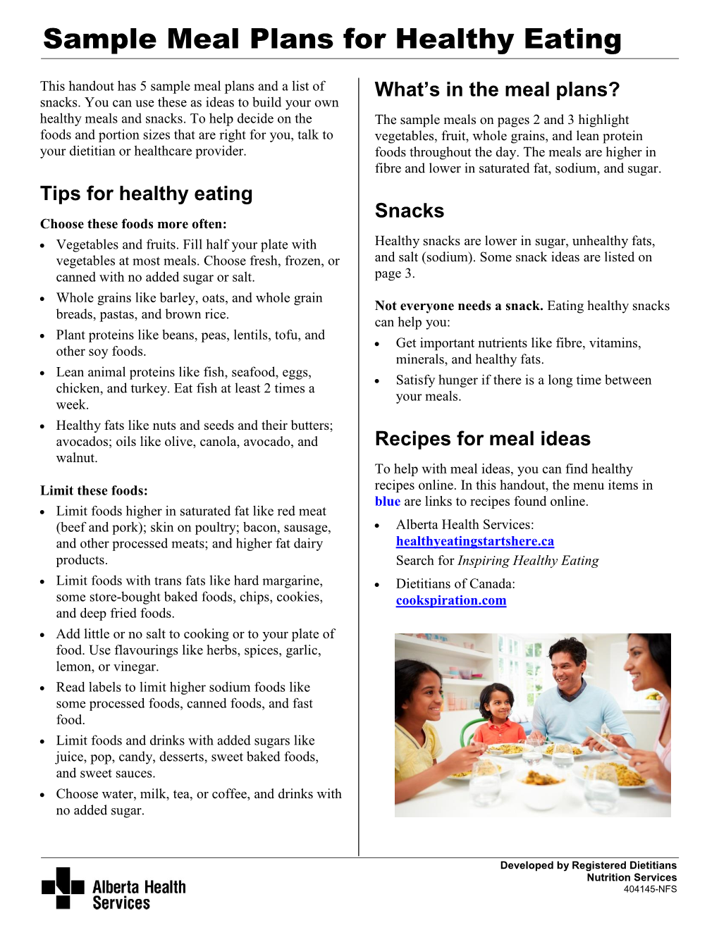 Sample Meal Plans for Healthy Eating