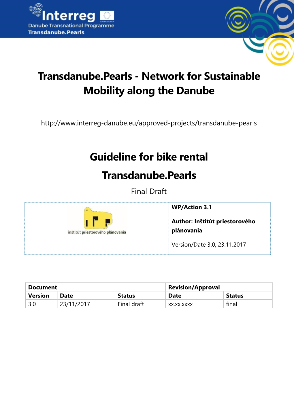 Guideline for Bike Rental Transdanube.Pearls Final Draft