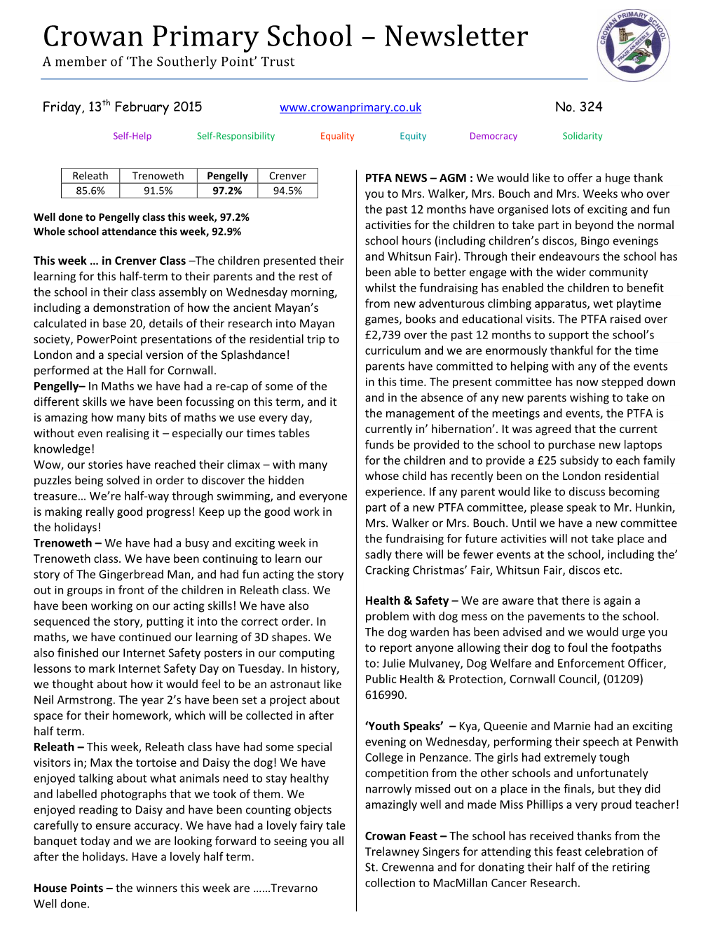 Newsletter a Member of ‘The Southerly Point’ Trust