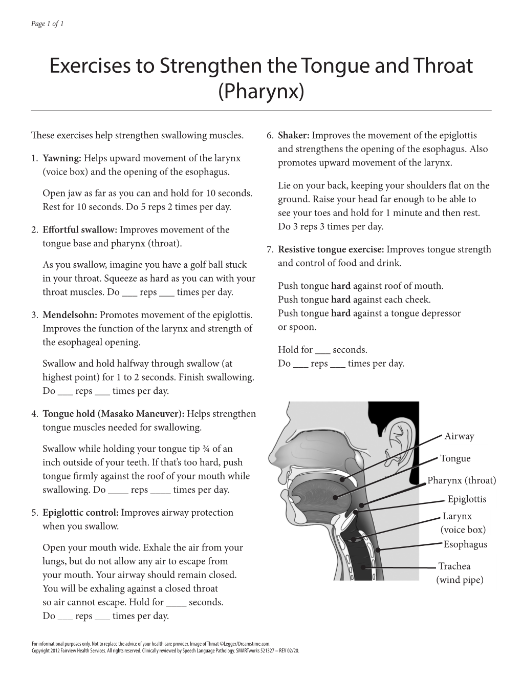 Exercises to Strengthen the Tongue and Throat (Pharynx)