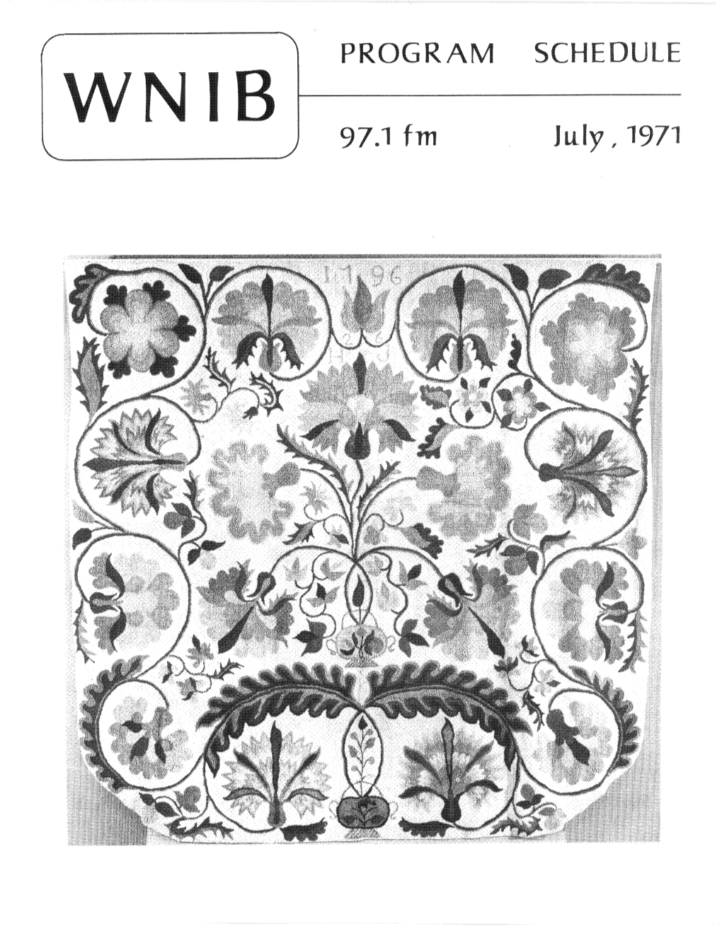WNIB Program Schedule July 1971
