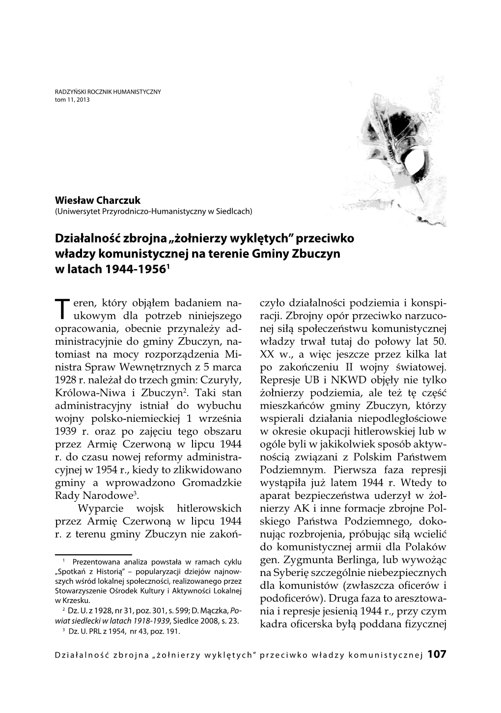 „Żołnierzy Wyklętych” Przeciwko Władzy Komunistycznej Na Terenie Gminy Zbuczyn W Latach 1944-19561