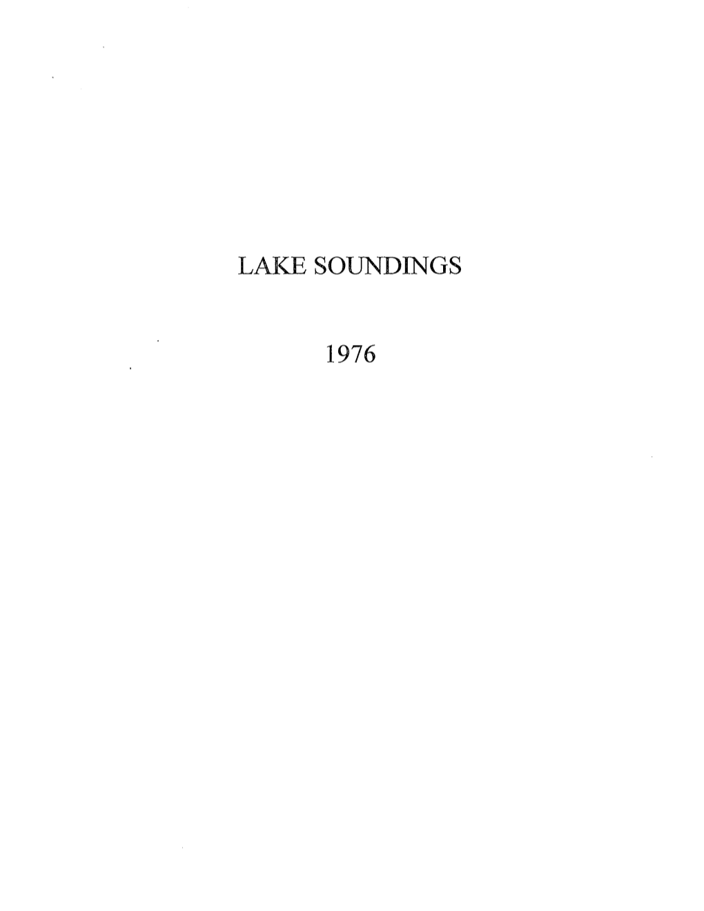 Lake Soundings 1976