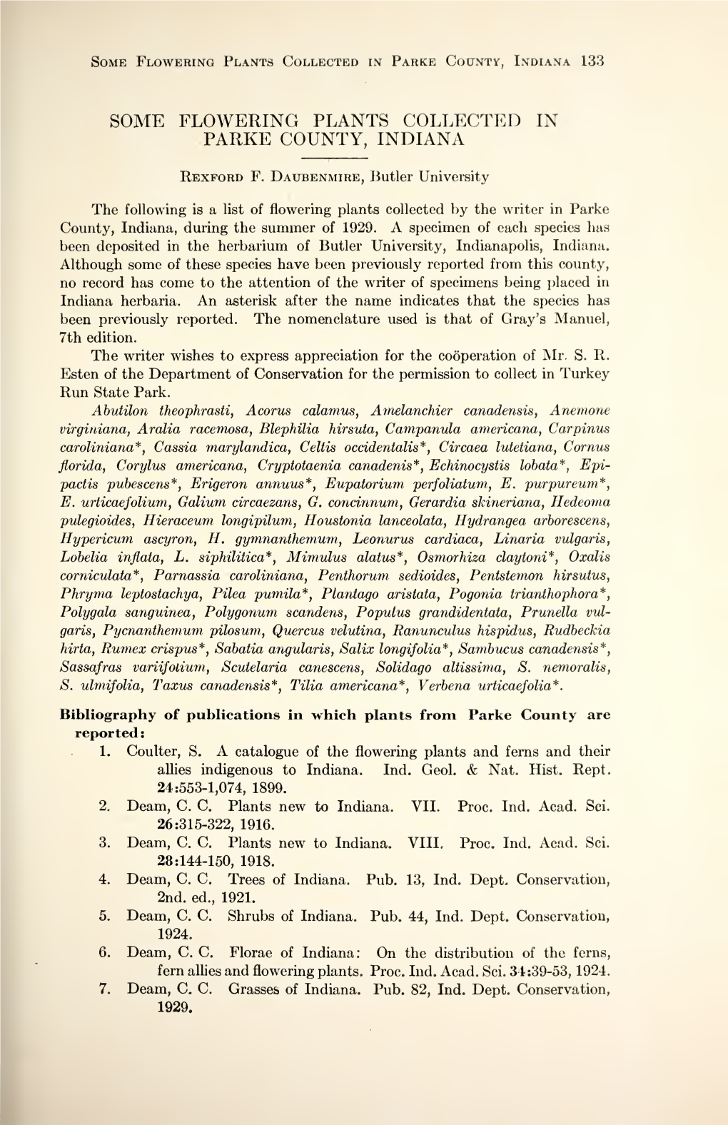 Proceedings of the Indiana Academy Of