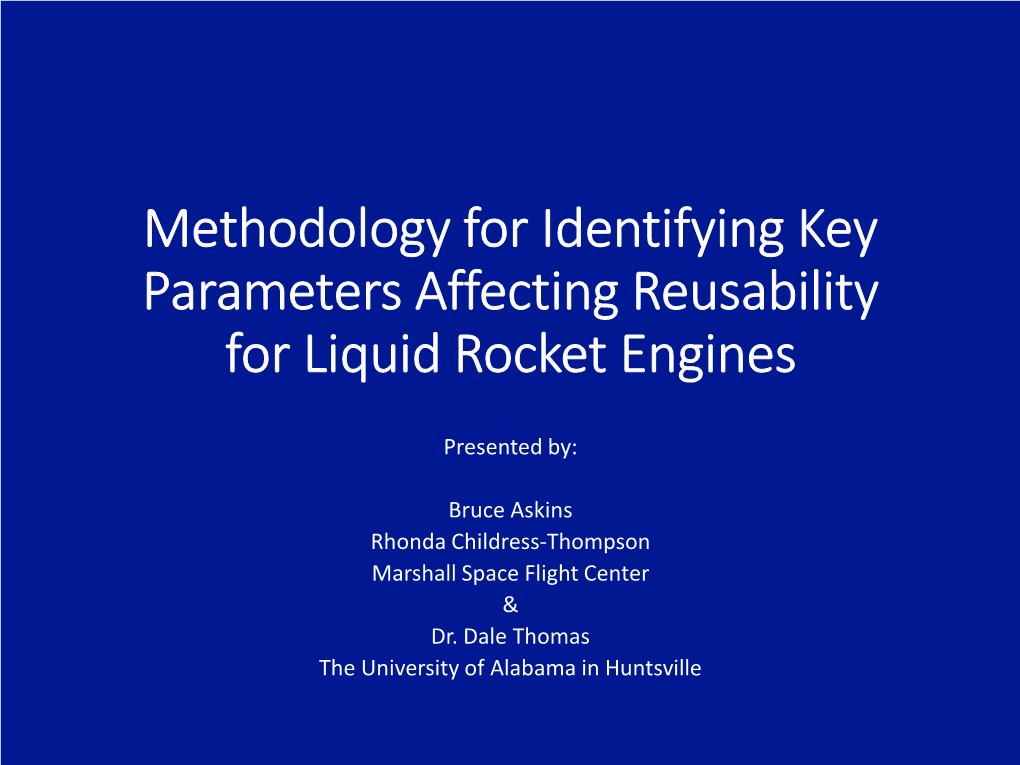 Methodology for Identifying Key Parameters Affecting Reusability for Liquid Rocket Engines