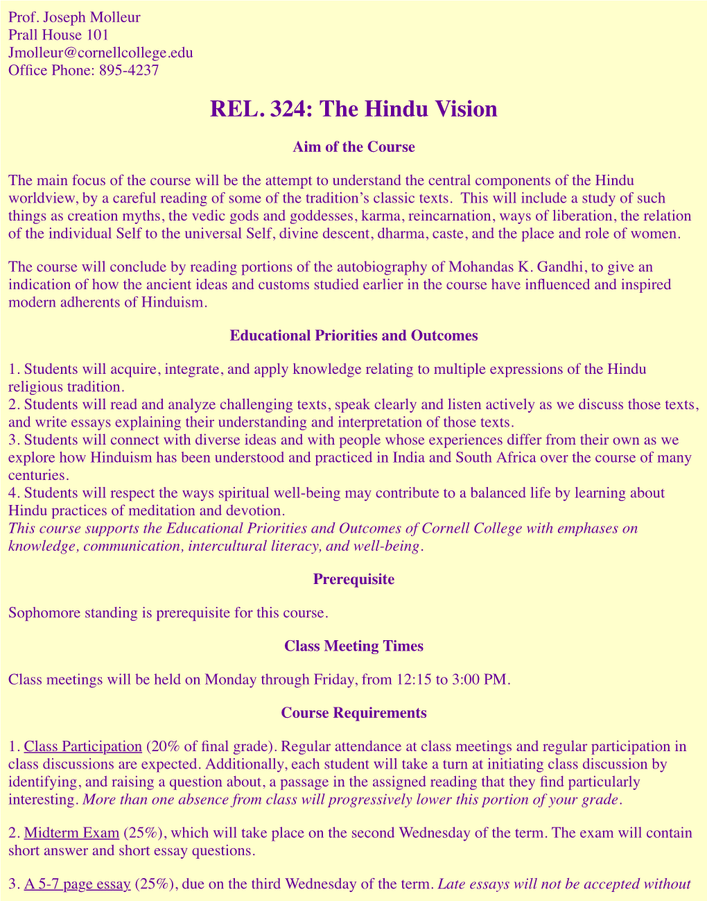 REL. 324: the Hindu Vision