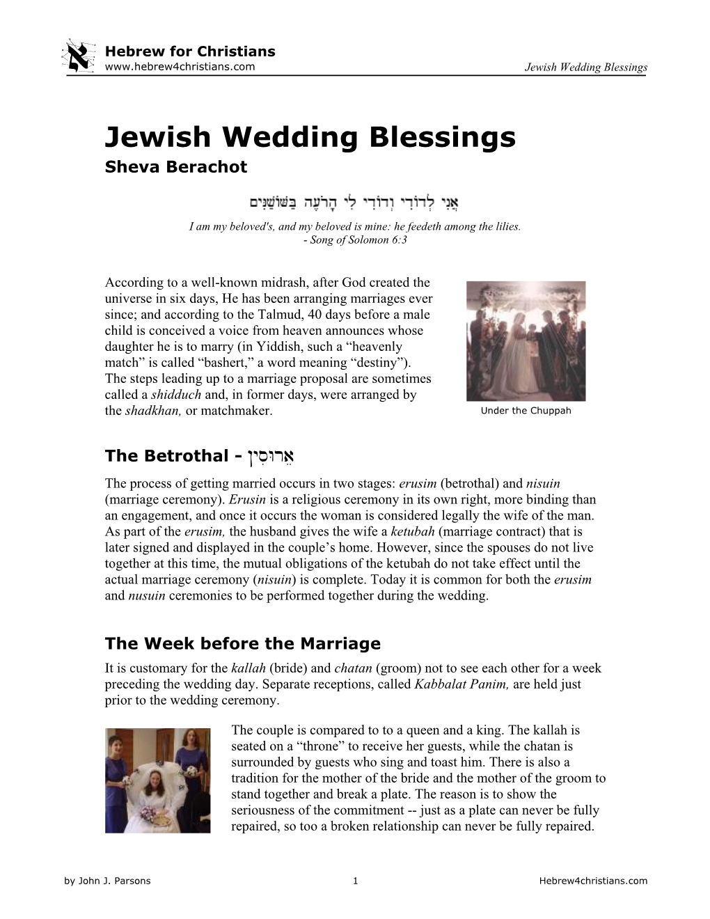Jewish Wedding Blessings