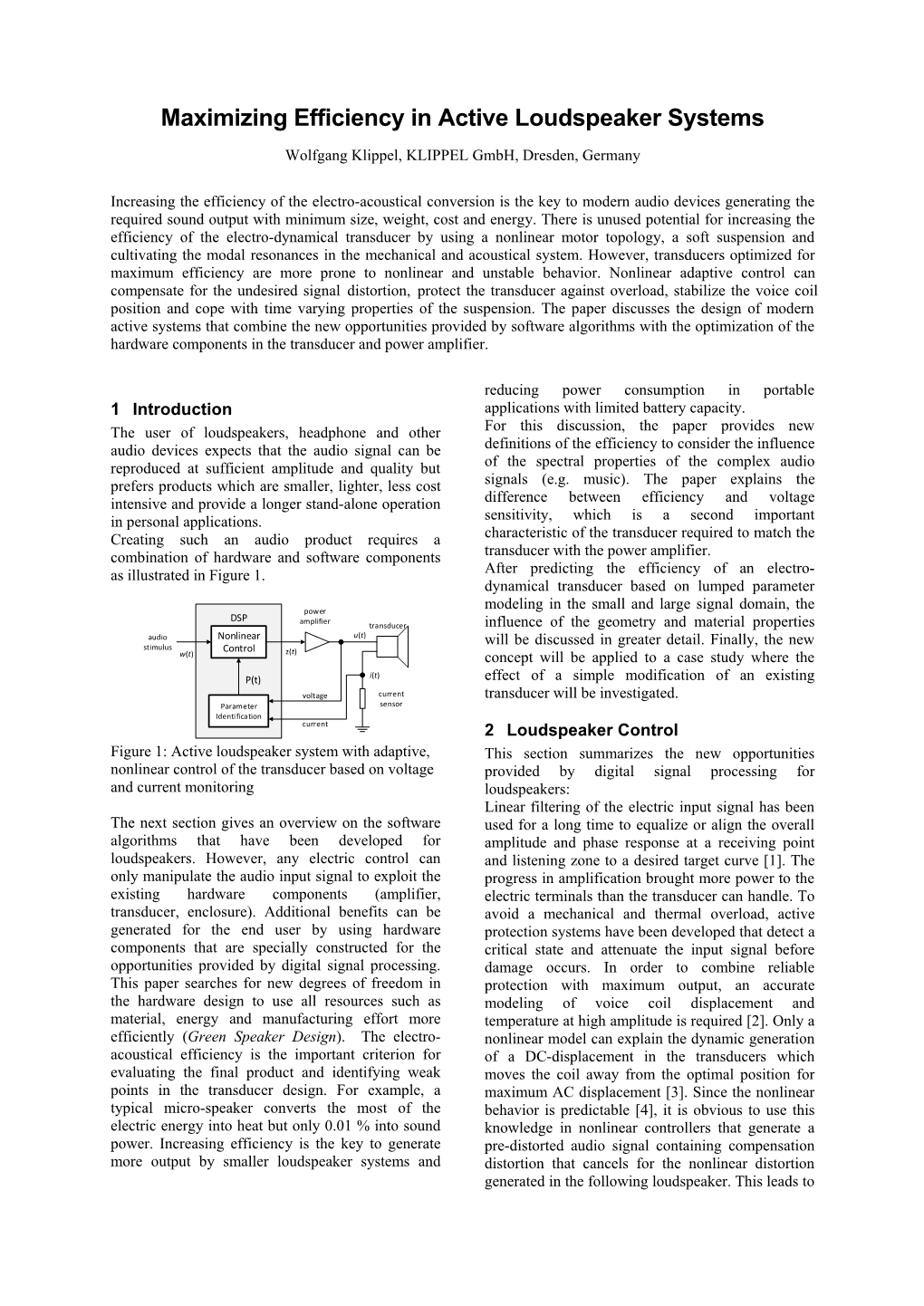 Maximizing Efficiency in Active Loudspeaker Systems