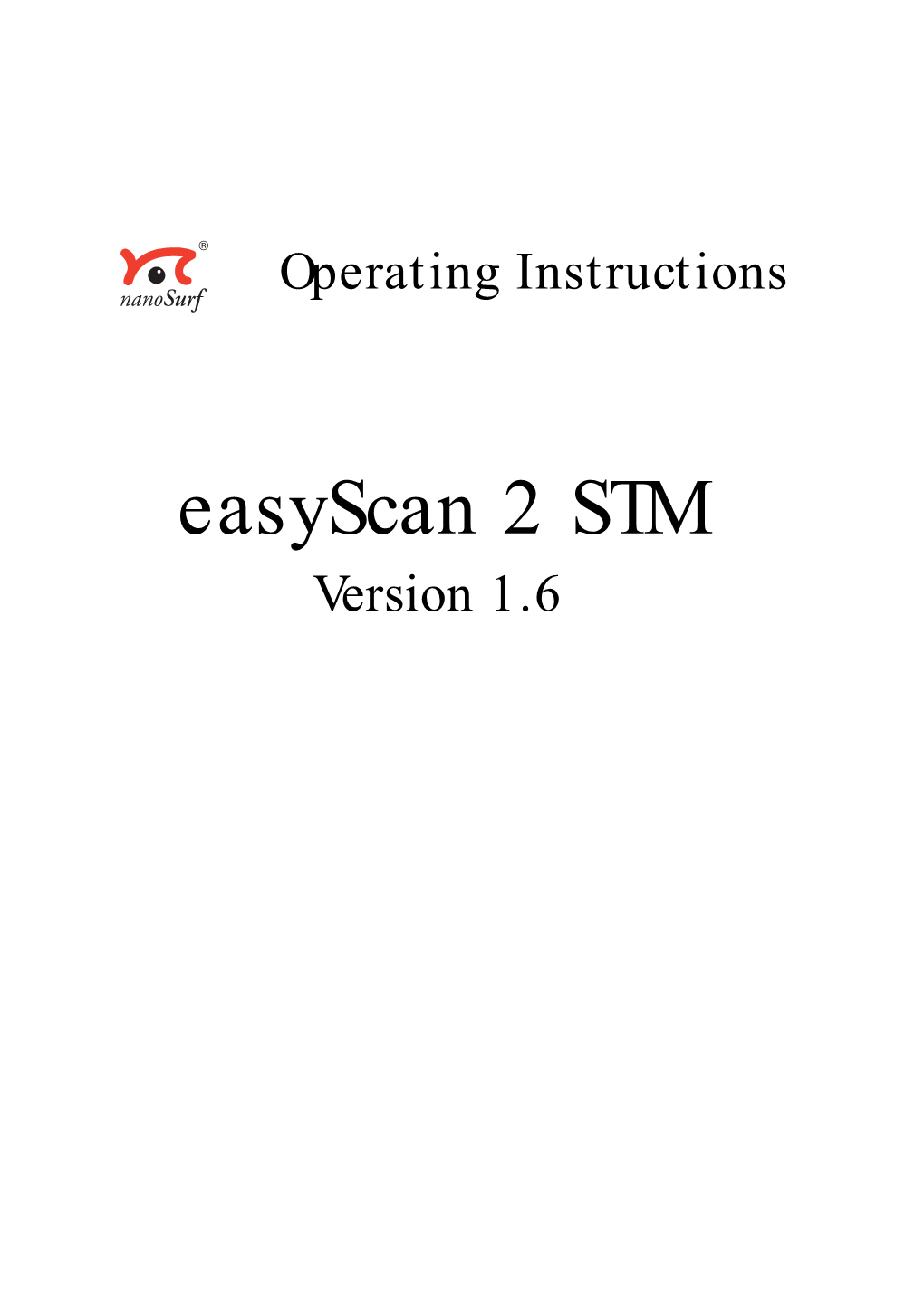 Nanosurf Easyscan 2 STM Operating Instructions