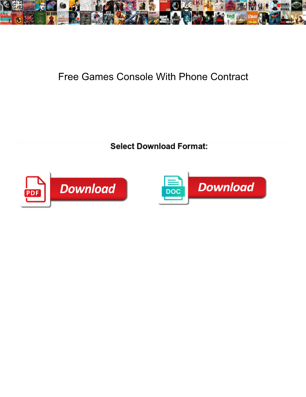 Free Games Console with Phone Contract