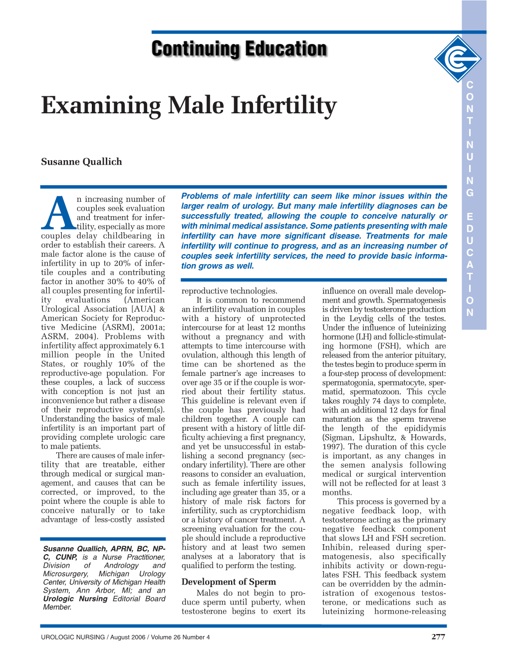 Examining Male Infertility