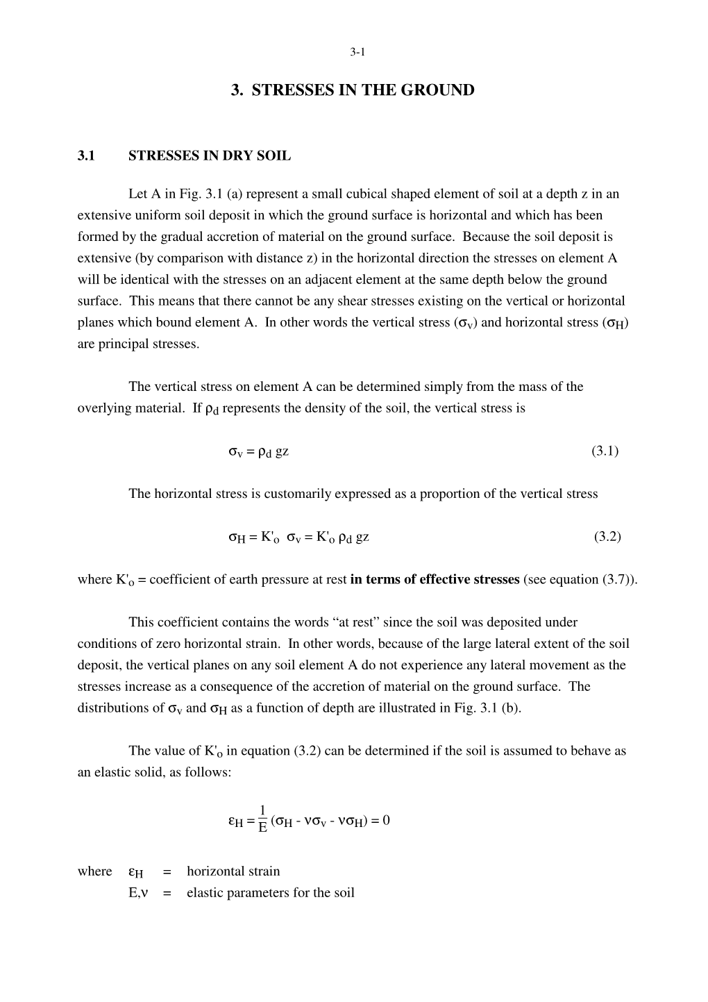 3. Stresses in the Ground