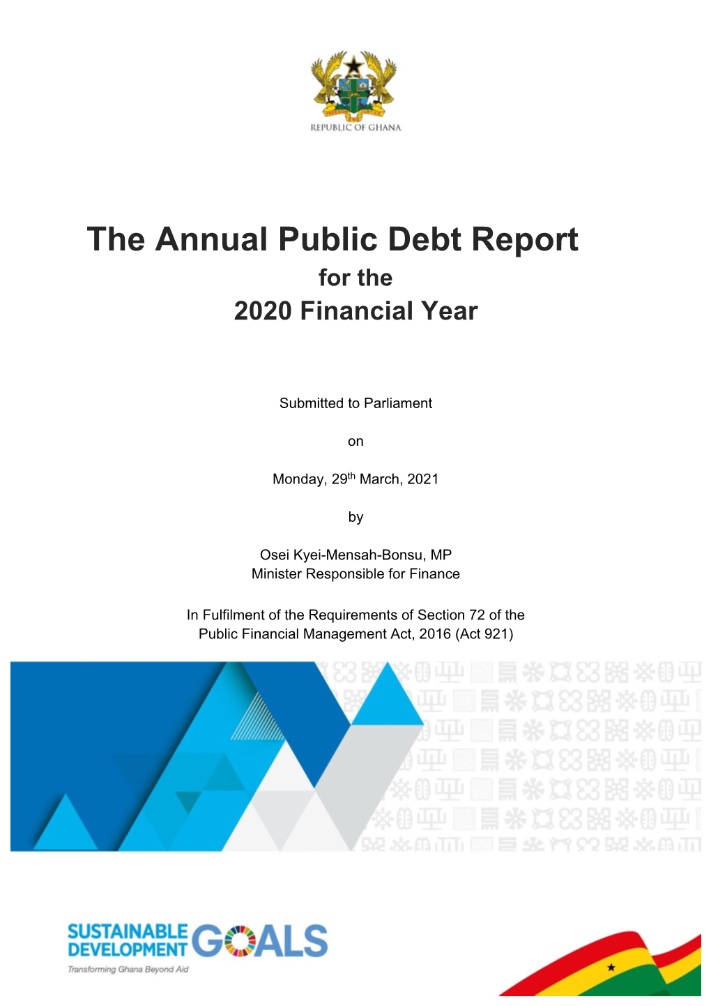 The Annual Public Debt Report for the 2020 Financial Year