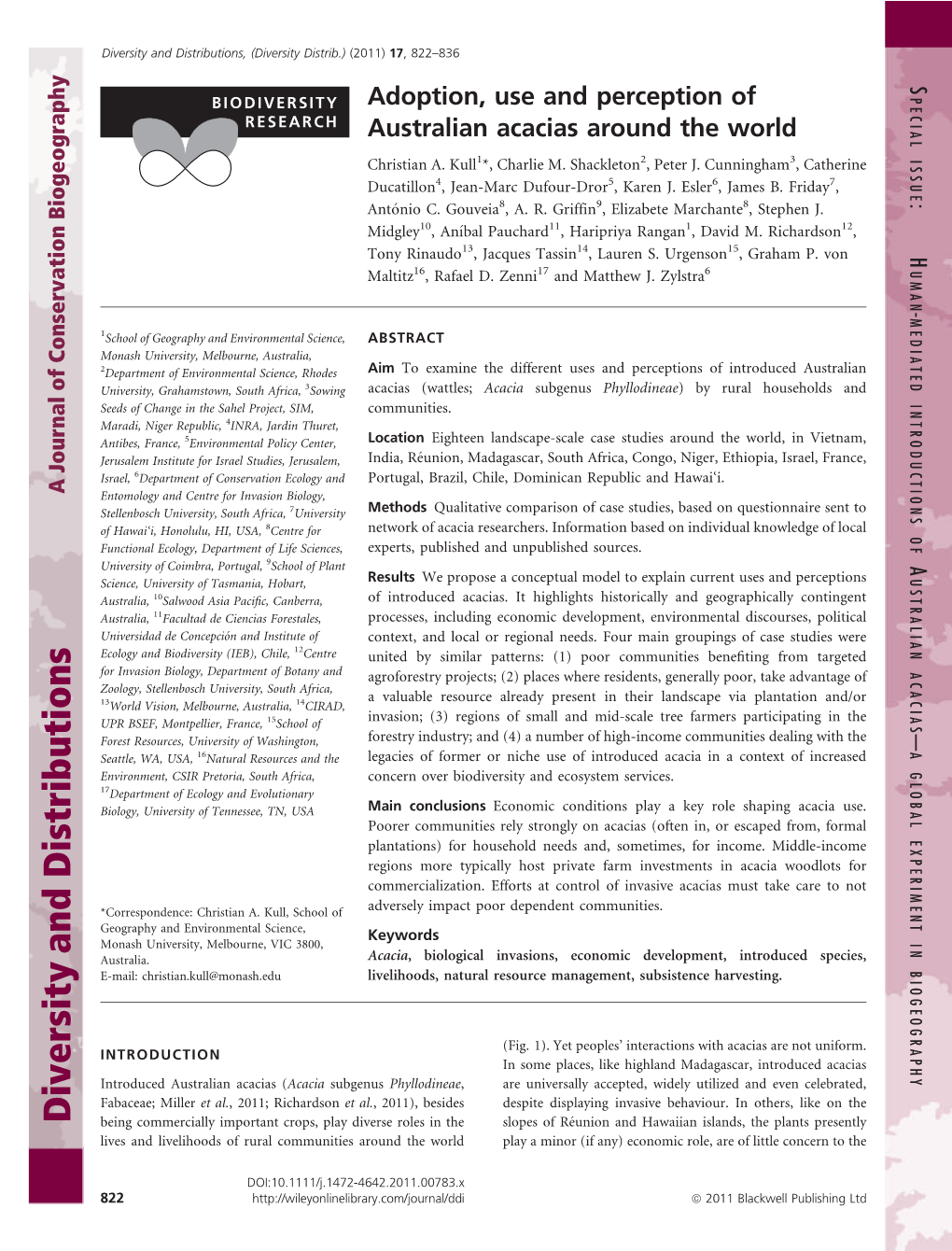 Adoption, Use and Perception of Australian Acacias Around the World