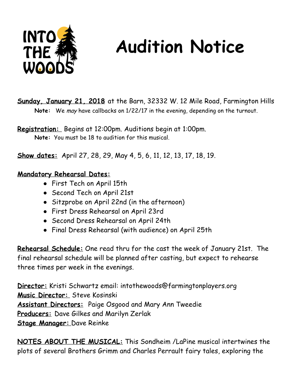 Audition Notice