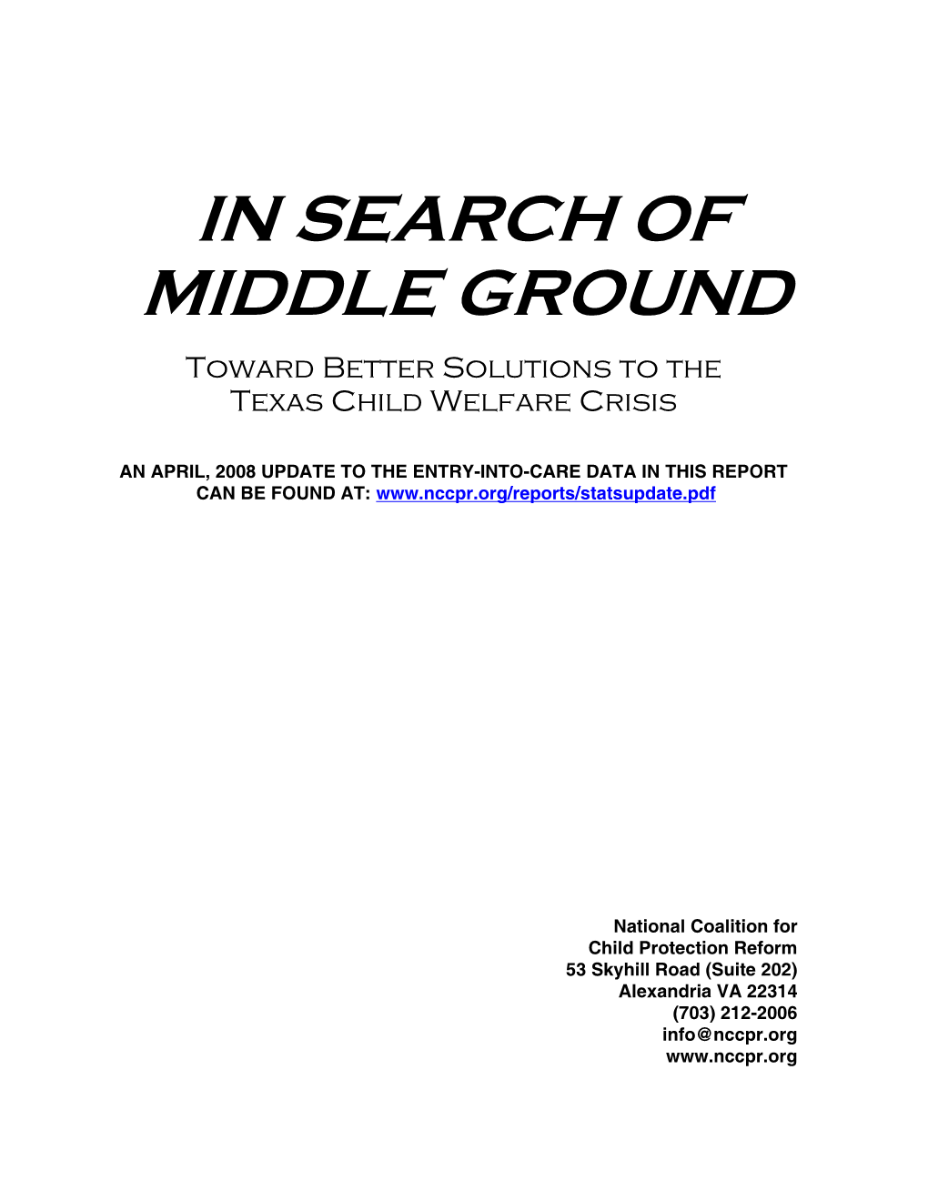 In Search of Middle Ground.Richard Wexler