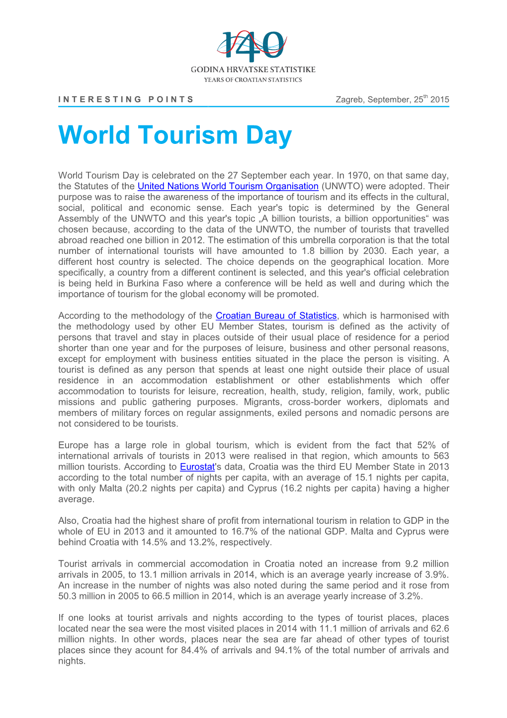 World Tourism Day