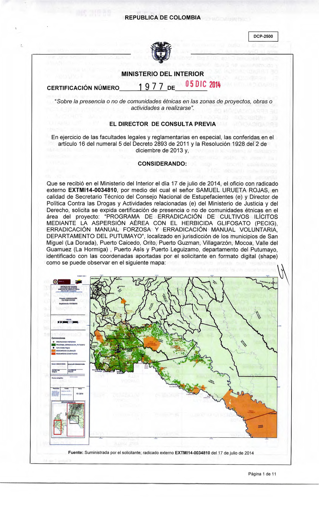 Republica De Colombia Ministerio Del Interior