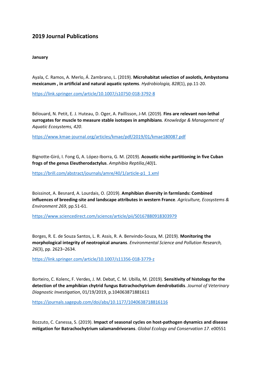 2019 Journal Publications