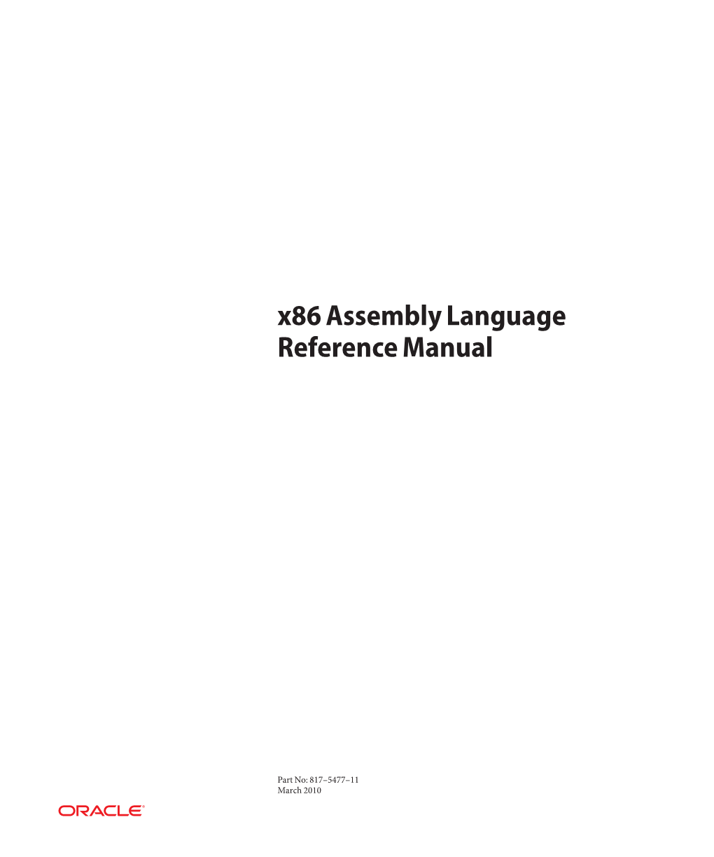 X86 Assembly Language Reference Manual