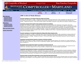 Comptroller of Maryland's - News Releases