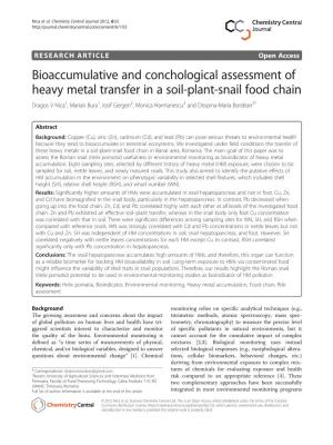 Bioaccumulative and Conchological Assessment of Heavy Metal Transfer