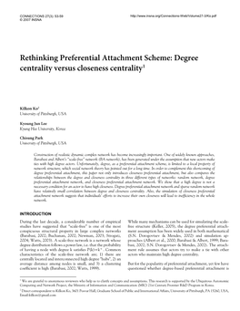 Rethinking Preferential Attachment Scheme: Degree Centrality Versus Closeness Centrality1
