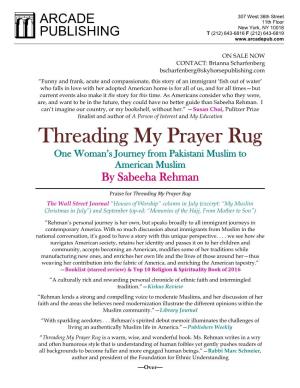 Threading My Prayer Rug One Woman’S Journey from Pakistani Muslim to American Muslim by Sabeeha Rehman