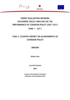 Country Report on Achievements of Cohesion Policy, Sweden