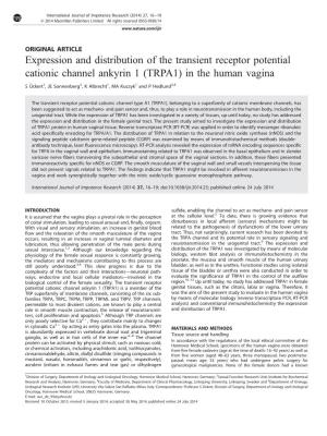 Expression and Distribution of the Transient Receptor Potential Cationic Channel Ankyrin 1 (TRPA1) in the Human Vagina