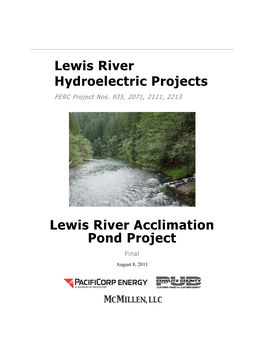 Lewis River Acclimation Pond Site Recommendation