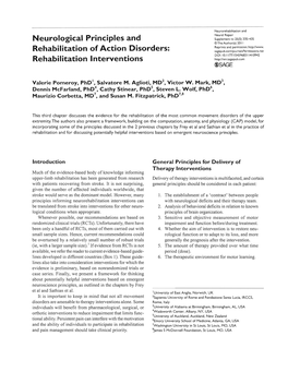 Neurological Principles and Rehabilitation of Action Disorders: Rehabilitation Interventions
