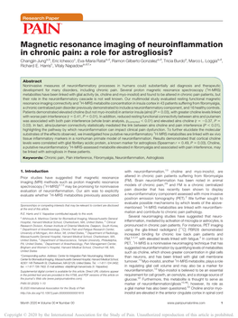 Magnetic Resonance Imaging of Neuroinflammation in Chronic Pain