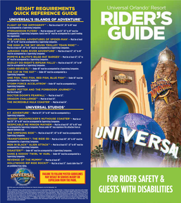 Universal Orlando Rider's Guide for Rider Safety & Guests with Disabilities