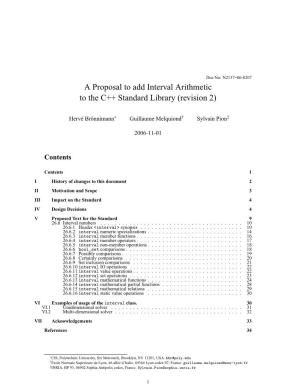 Interval Arithmetic to the C++ Standard Library (Revision 2)