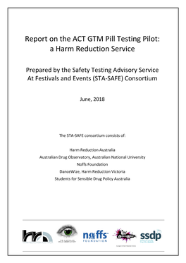 Report on the ACT GTM Pill Testing Pilot: a Harm Reduction Service