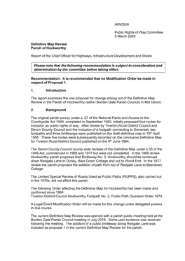 HIW/20/6 Public Rights of Way Committee 5 March 2020 Definitive