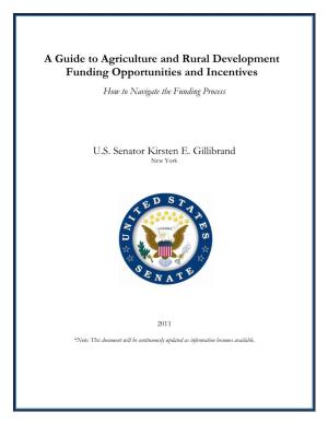 A Guide to Agriculture and Rural Development Funding Opportunities and Incentives