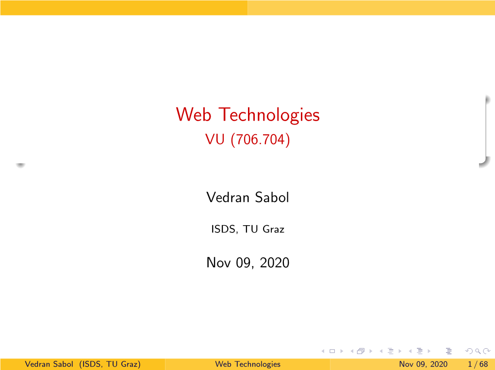 Web Technologies VU (706.704)