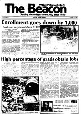 Enrollment Goes Down by 1,000 High Percentage Ofgrads Obtain Jobs